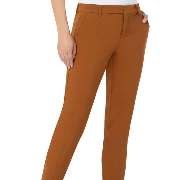 NWT Liverpool Kelsey Knit Trouser In Walnut Brown - Picture 1 of 8